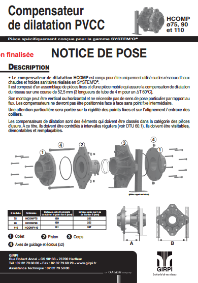 Notice de pose HCOMP 75 à 110 noir A3 8 10 14